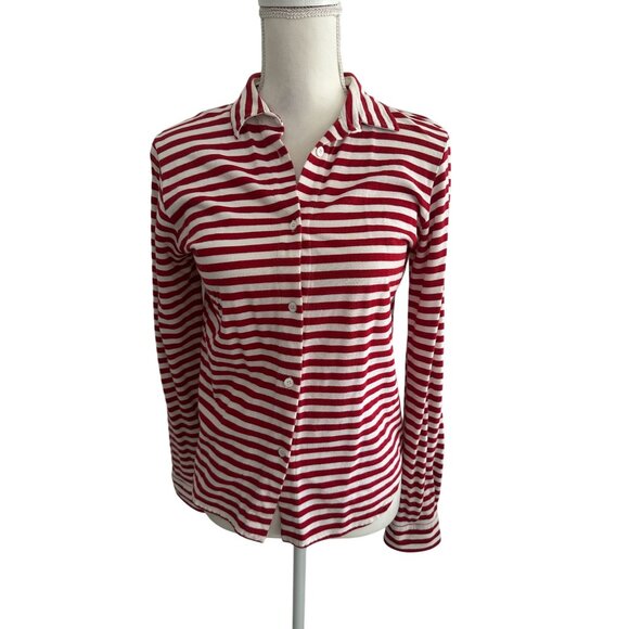 AMINA RUBINACCI Napoli Red Striped Long Sleeve Top Size IT 44 US 8 - Picture 2 of 10
